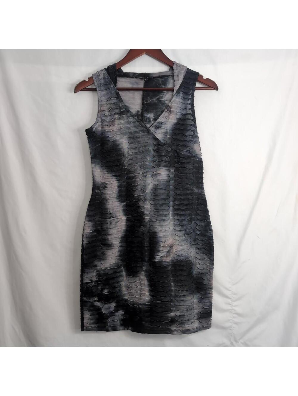 Fashion Nova Sleeveless Mini Dress - Black and Grey Colorway- Size XL